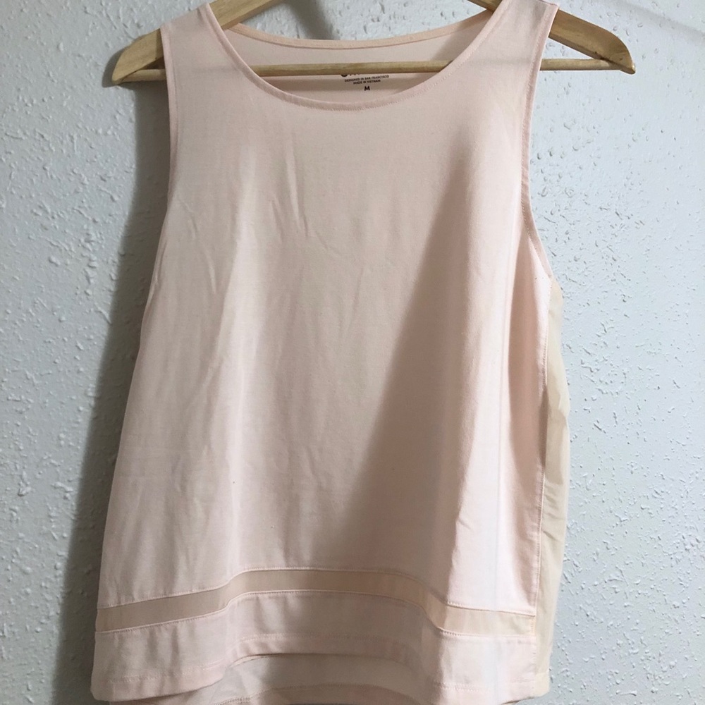 ATHLETA | Ballet Pink Tank Top | Mesh Detail